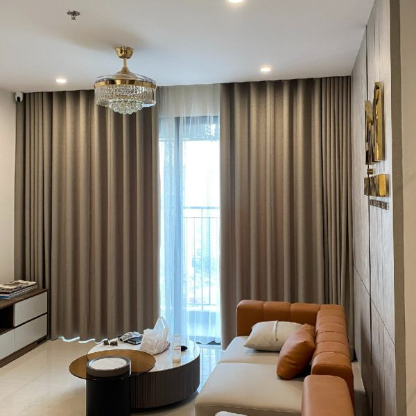 Rèm Vải 1 Lớp Màu Nâu RV107