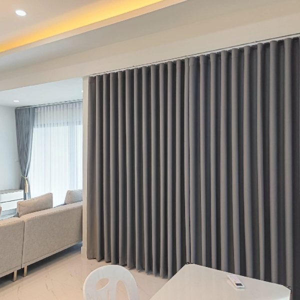 Rèm Vải 1 Lớp Màu Xám RV106